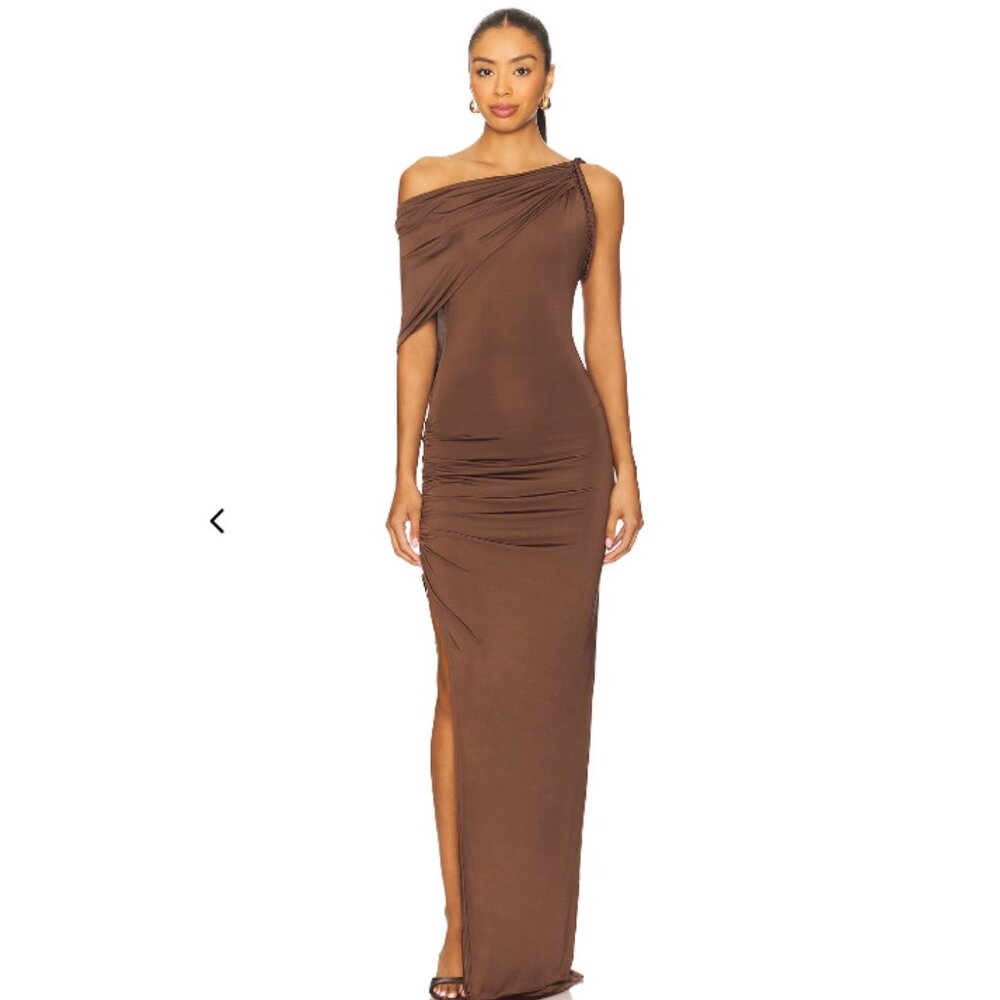 REVOLVE x LOVERS AND FRIENDS Francine Gown, Chocolate Brown - $229.
